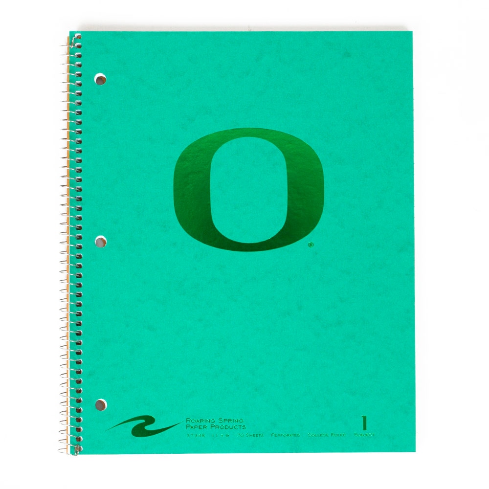 Classic Oregon O, Roaring Spring, Spiral 1-Subject, Art & School, 8.5"x11", 2025, EcoPress, Foil, 965891